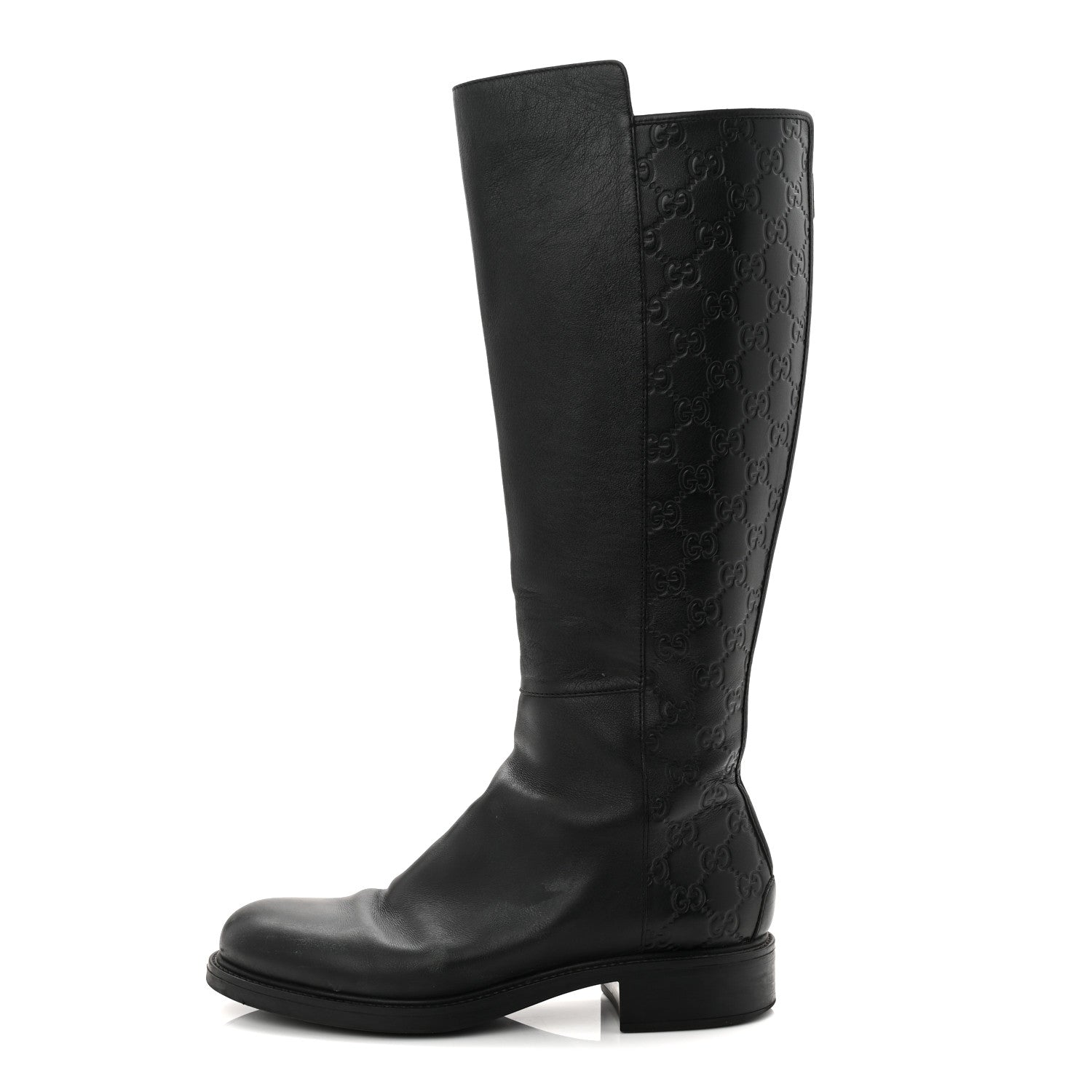 Gucci Microguccissima Knee High Riding Boots 40.5 Black