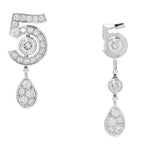 Chanel 18K White Gold Diamond No 5 Transformable Earrings