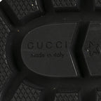 Gucci Tweed GG Monogram Lace Up Combat Ankle Boots 35.5 Black