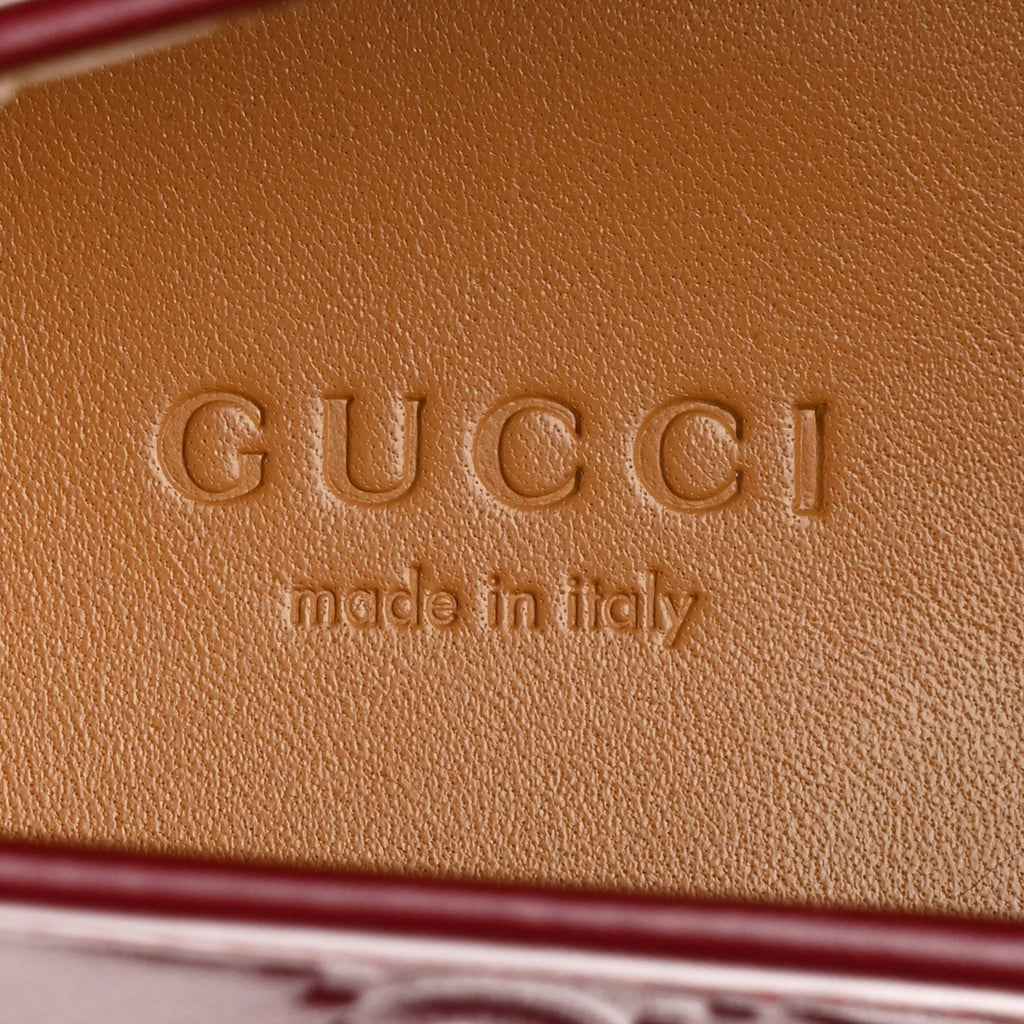 Gucci Betis Glamour Calfskin Guccissima Womens Jordaan Loafers 37.5 Rosso Ancora