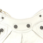 Balenciaga Agneau Arena Le Cagole Shoulder Bag XS Optic White