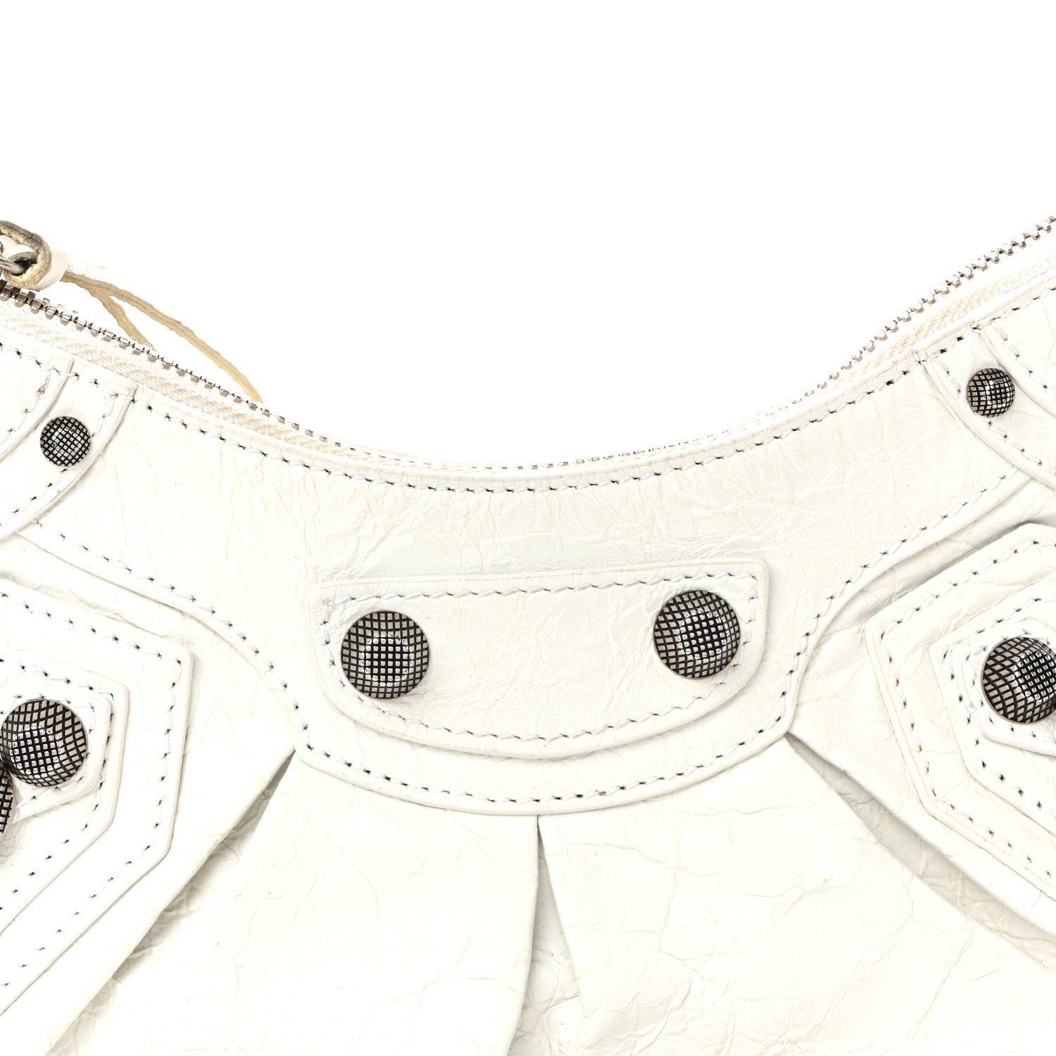 Balenciaga Agneau Arena Le Cagole Shoulder Bag XS Optic White
