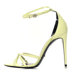 Gucci Nappa Charlotte GG Ankle Strap High Heel Sandals 39 Pistachio Green