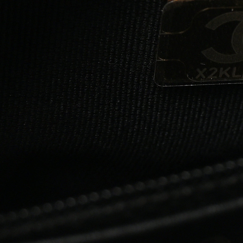Chanel Shiny Aged Calfskin Quilted Nano Kelly Shopper Black