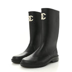 Chanel Caoutchouk CC High Boots 40 Black