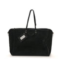 Balenciaga Daim Suede Plate Hardware Papier A6 Zip Around Tote Black