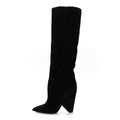 Saint Laurent Velvet Niki 105 Thigh High Boots 37.5 Black
