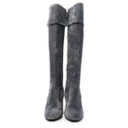 Chanel Suede High Boots 41 Grey
