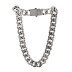 Saint Laurent Metal Curb Chain Necklace Oxidized Silver