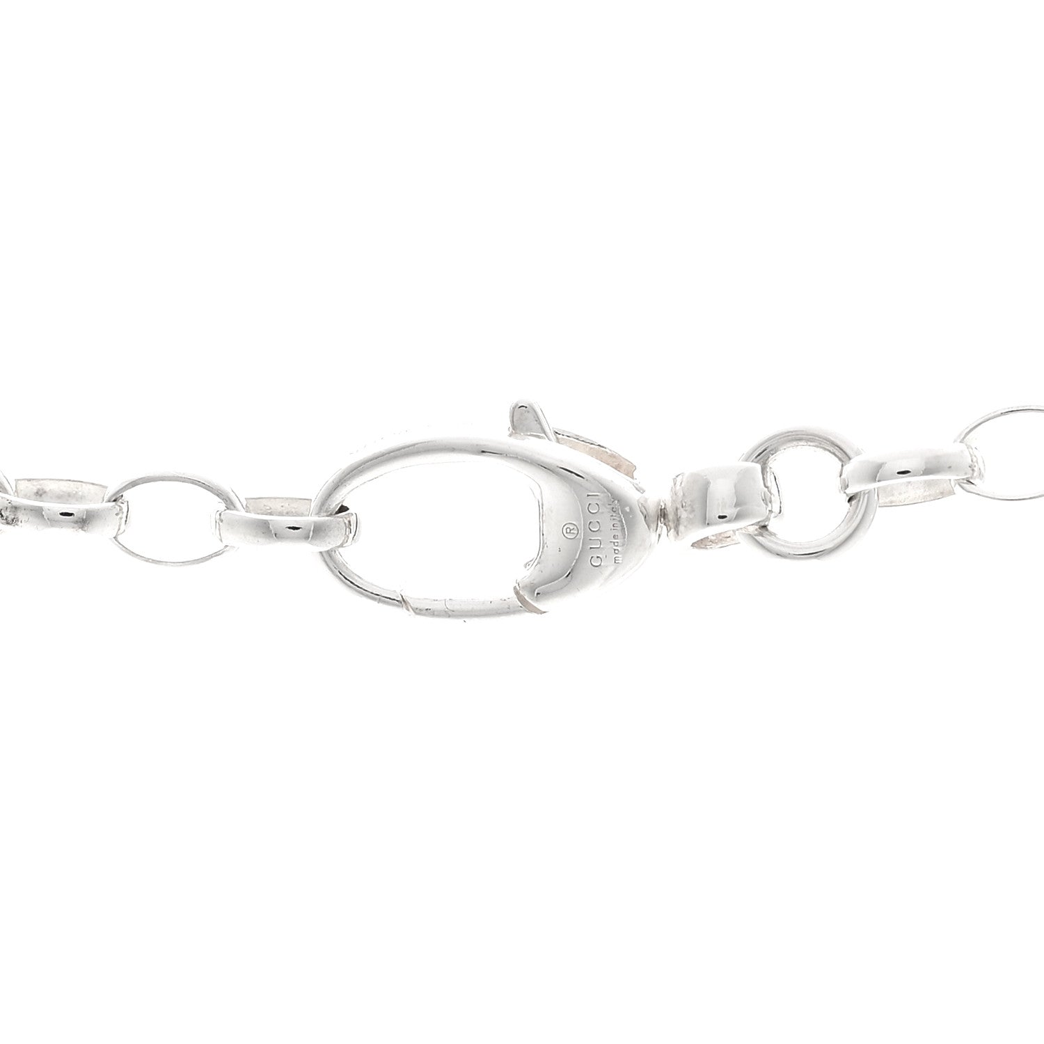 Gucci Sterling Silver Interlocking Circle GG Pendant Necklace