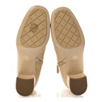 Chanel Calfskin Cap Toe Chain Short Boots 41 Beige