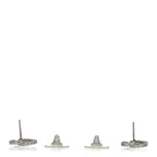 Chanel Crystal CC Earrings Silver