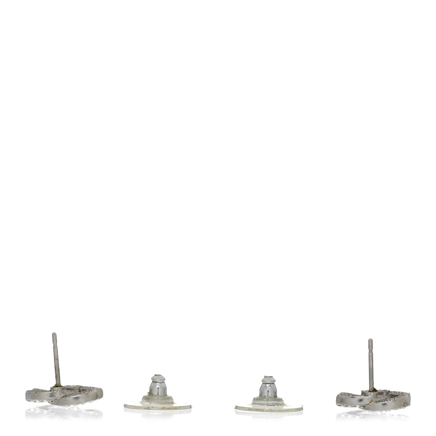 Chanel Crystal CC Earrings Silver