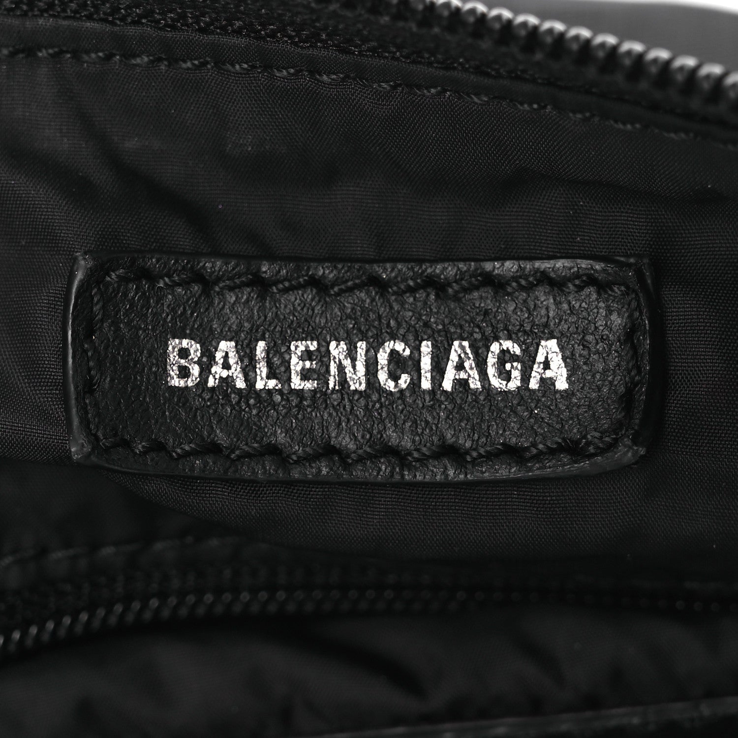 Balenciaga Recycled Sport Nylon Logo Embroidered Wheel Sling Bag Black White