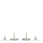 Chanel Crystal CC Earrings Silver