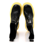 Bottega Veneta Calfskin The Tire Chelsea Boots 39.5 Black Seagrass