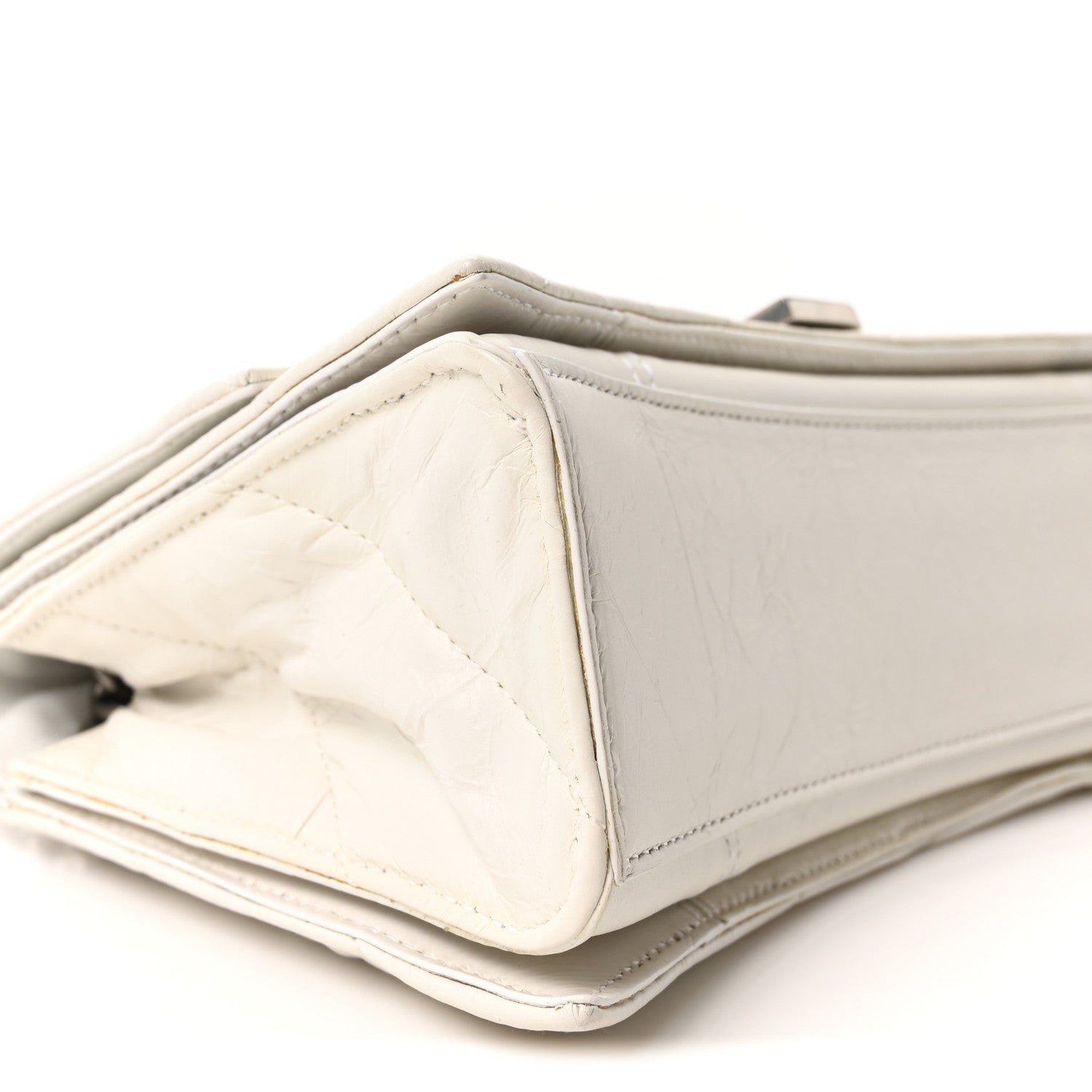 Balenciaga Crushed Calfskin Quilted Small Crush Chain Bag Optic White