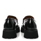 Gucci Cordovan Lux Womens Horsebit 45mm Platform Loafers 37.5 Black