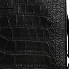Balenciaga Calfskin Crocodile Embossed Medium Sharp Tote Black