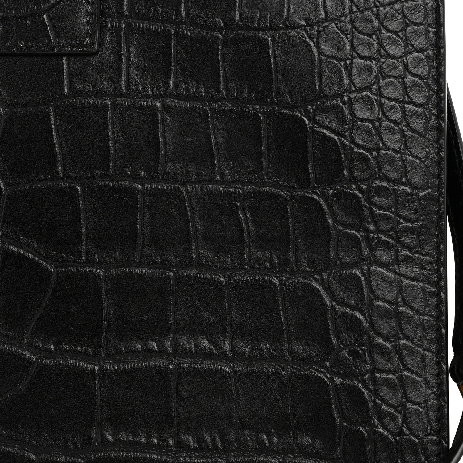 Balenciaga Calfskin Crocodile Embossed Medium Sharp Tote Black