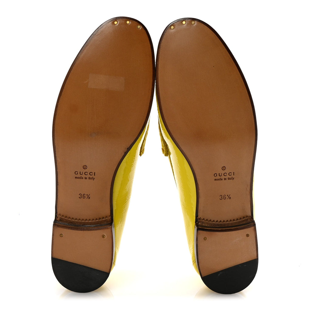 Gucci Vernice Naplack Womens 1953 Horsebit Loafers 36.5 Acid Lime