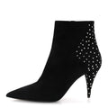 Saint Laurent Suede Studded Kiki 85 Zip Boot 37 Black