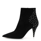 Saint Laurent Suede Studded Kiki 85 Zip Boot 37 Black