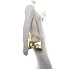 Balenciaga Metallic Calfskin Hourglass Top Handle Bag XS Gold