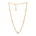 Gucci Crystal Pearl Double G Marmont Flower Necklace Gold