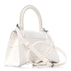 Balenciaga Denim Patchwork Small Hourglass Top Handle Bag White
