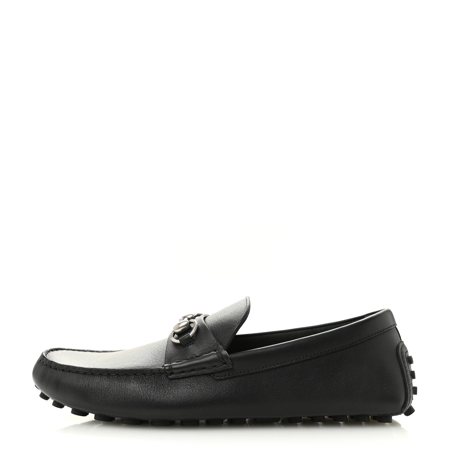 Gucci Soft Clove Calfskin Mens Horsebit Driver Loafers 9 Black