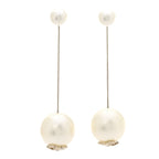 Chanel Pearl CC Drop Earrings Gold