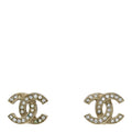 Chanel Crystal CC Earrings Gold
