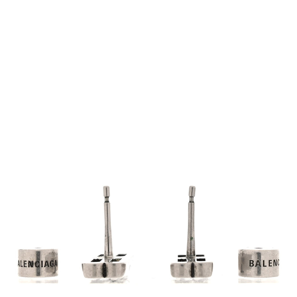 Balenciaga Metal BB Icon Earrings Silver