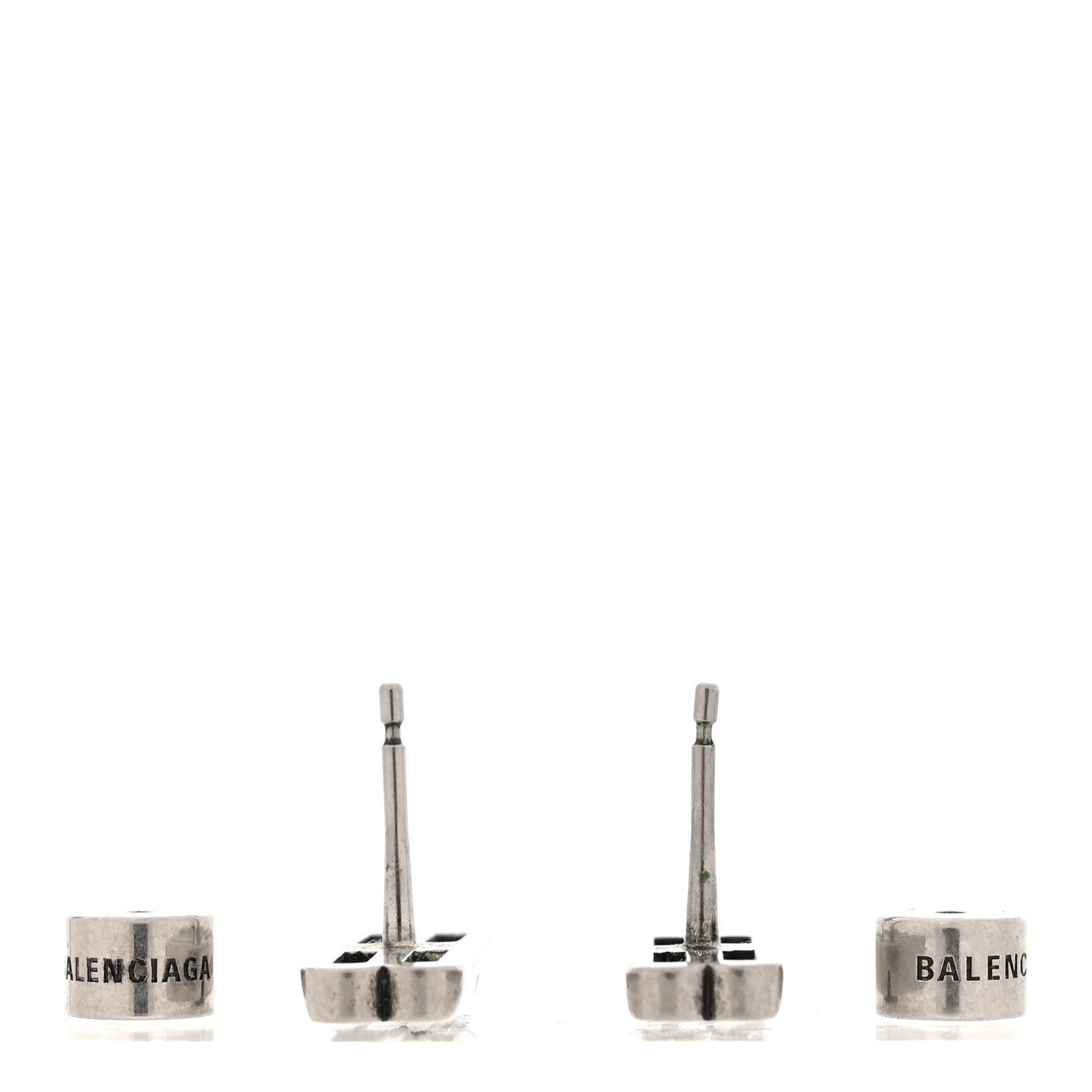Balenciaga Metal BB Icon Earrings Silver