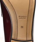 Gucci Vitello Vernice Soft Nappa Womens Jordaan Loafers 36 Rosso Ancora