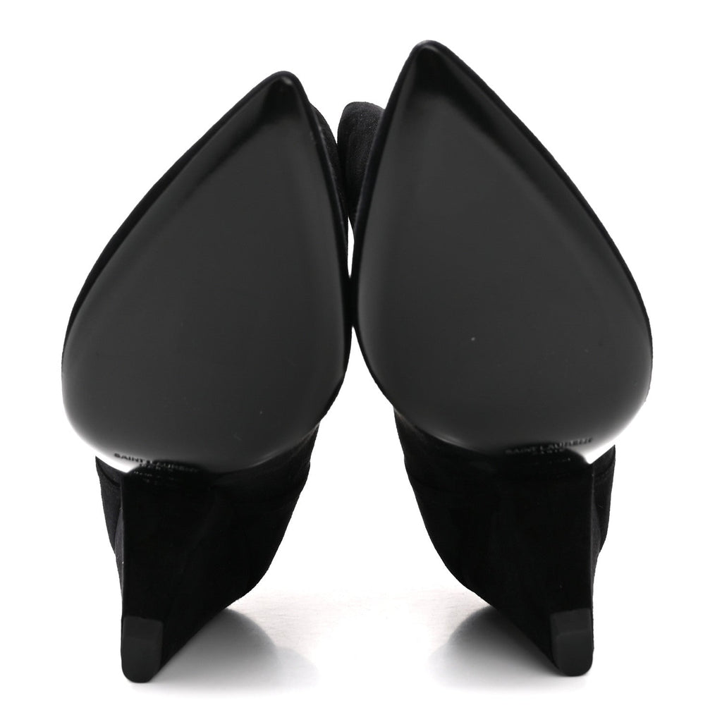 Saint Laurent Kid Scamosciato Niki 85 Wedge Booties 39.5 Black