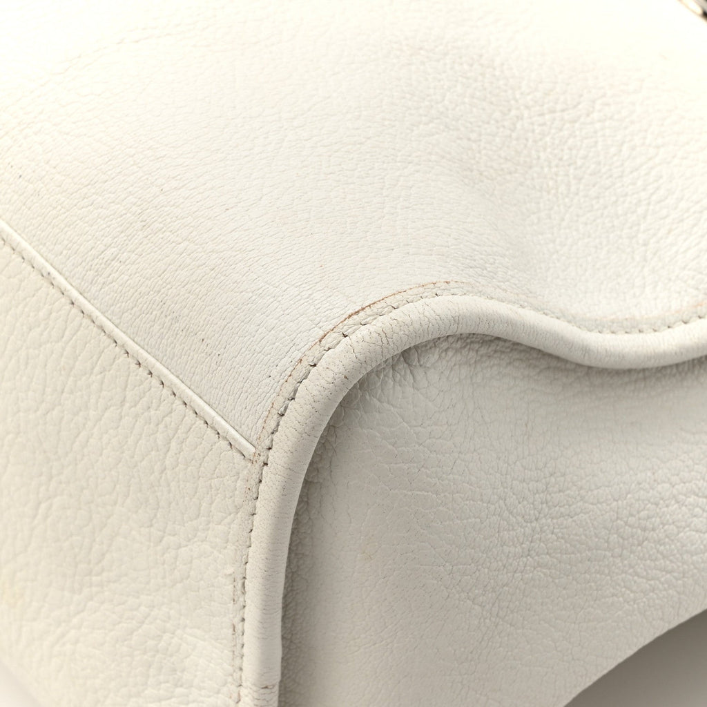 Balenciaga Chevre Silver Metallic Edge Hardware City White
