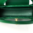 Chanel Shiny Aged Calfskin Quilted Mini Nano Kelly Shopper Green