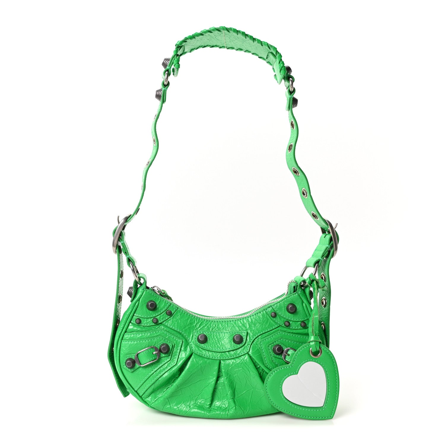 Balenciaga Agneau Arena Le Cagole Shoulder Bag XS Vivid Green