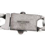 Saint Laurent Metal Curb Chain Necklace Oxidized Silver