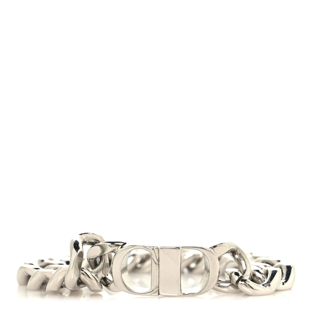 Christian Dior Brass CD Icon Chain Bracelet M Silver