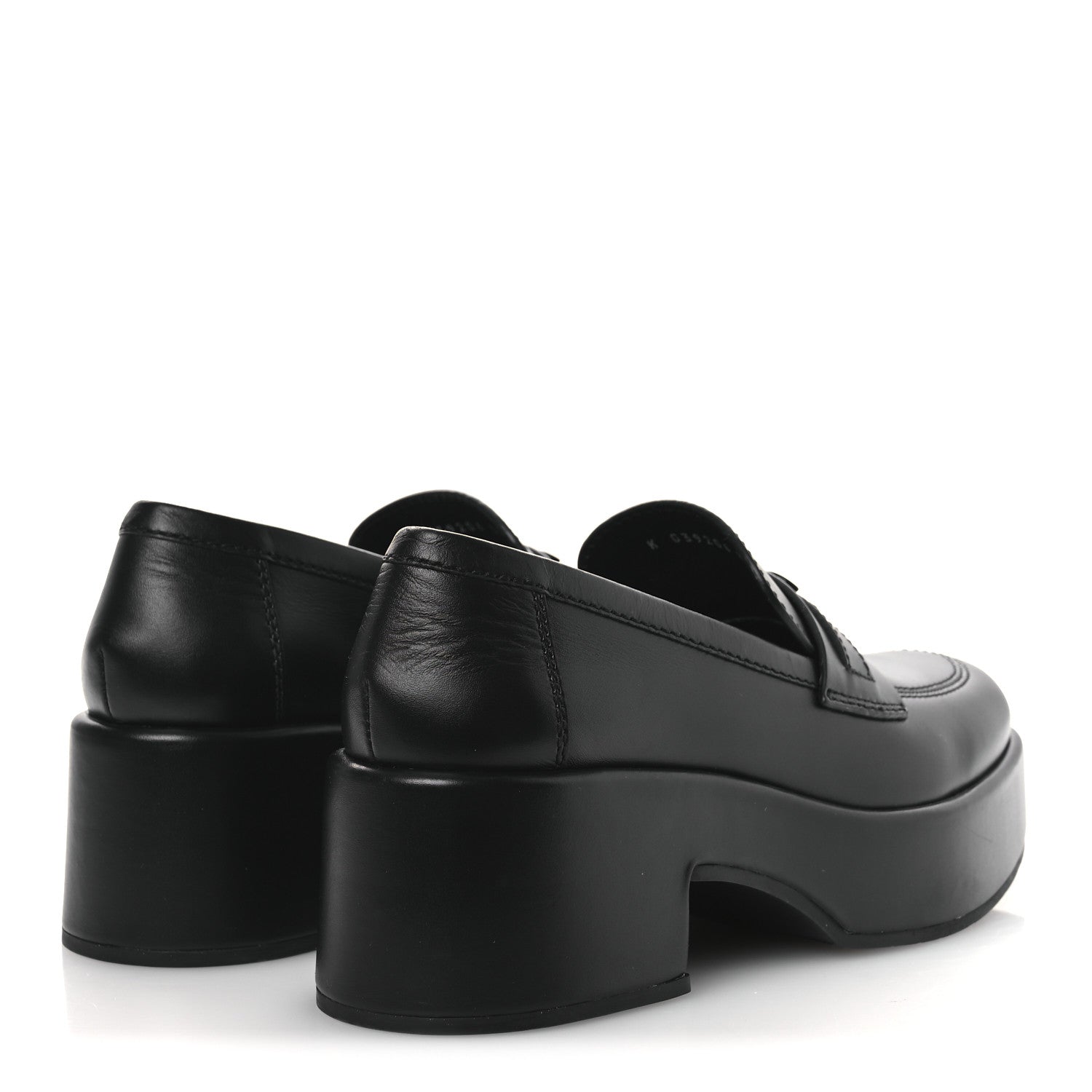Chanel Calfskin CC Platform Loafers 38 Black
