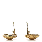 Chanel Round Quilted Clip On Earrings Gold