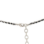 Chanel Resin Crystal Lambskin Ball Mirror Necklace Black Silver