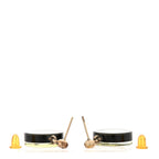 Chanel Resin Crystal CC Drop Earrings Black White