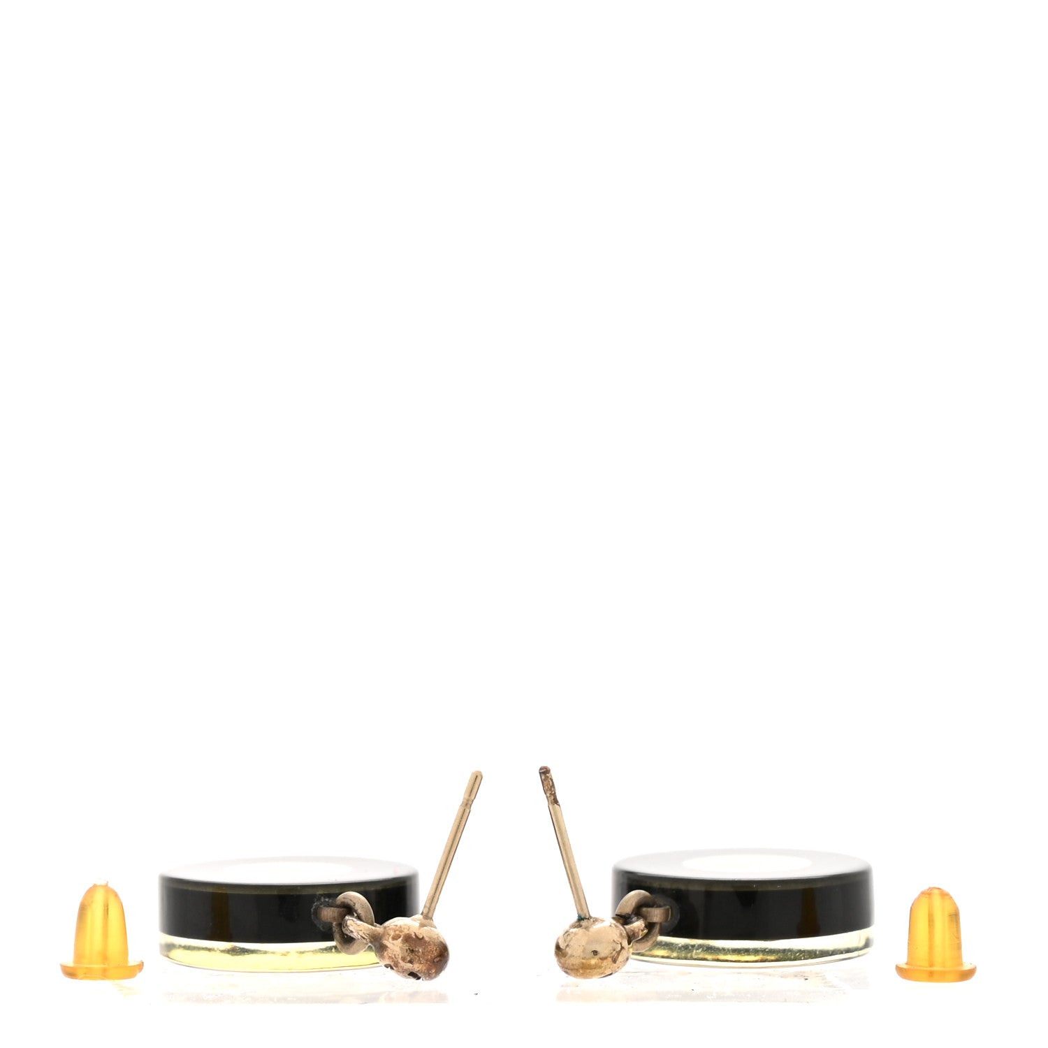 Chanel Resin Crystal CC Drop Earrings Black White