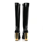 Saint Laurent Glazed Calfskin Auteuil 105mm Zip Boots 38 Black