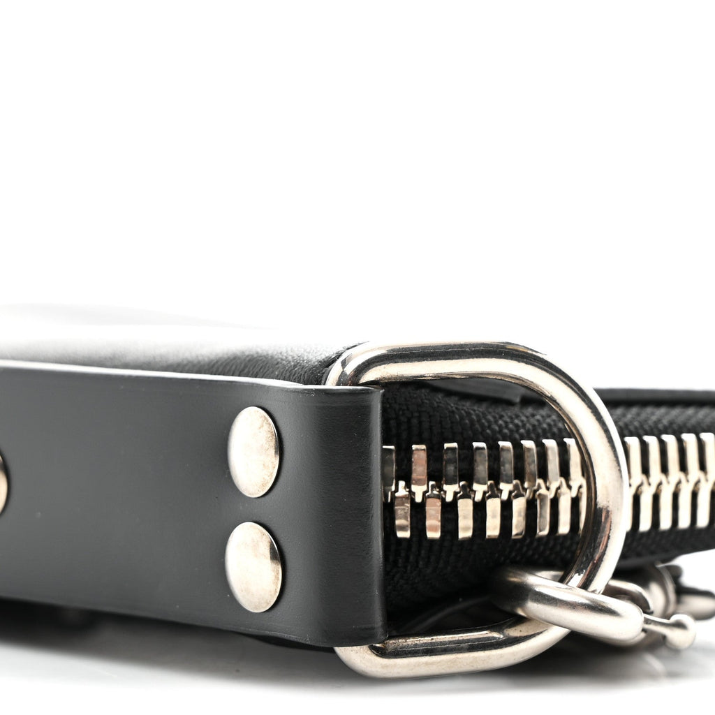 Balenciaga Calfskin Chain Cuff Wristlet Wallet Black