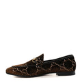 Gucci Velvet GG Monogram Horsebit Womens Jordaan Loafers 40 Brown Black